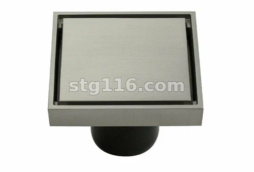 Трап латун.(00070) мат хром 100*100 на выход 50мм верт крышка решетка с уникальной сист слива воды