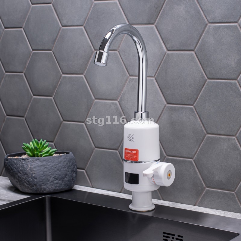 Кран-водонагреватель для кухни РМС-ЭЛ03 проточный Высокопрочный пластик Белый