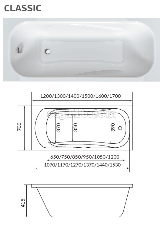 Ванна 1Marka CLASSIC 150*70 A