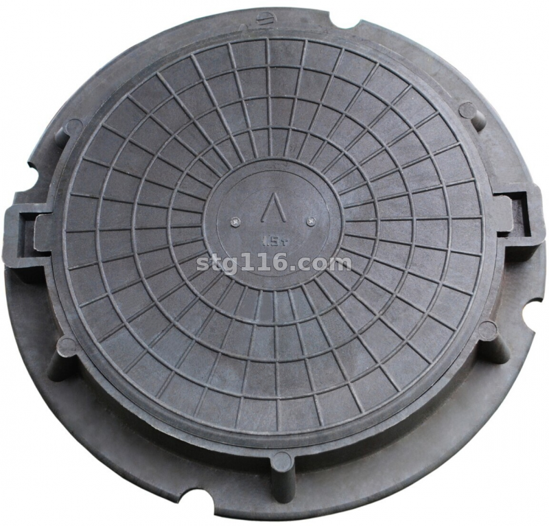 Люк канализационный полимерно-песчаный (легкий) (1,5т) Черный