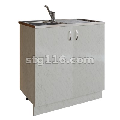 Тумба под мойку 80 (мрамор) с фурнитурой